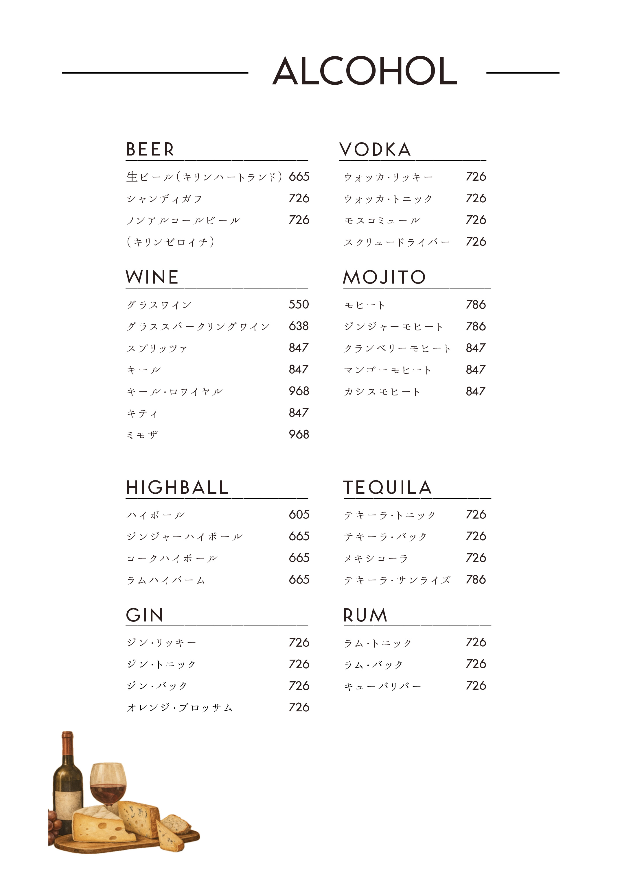 Drink Menu 1